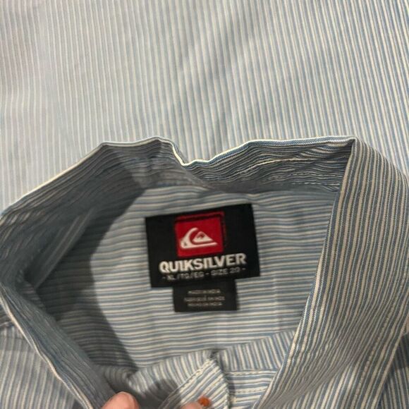 Quilsilver Spread Long Sleeve boys  Casual Shirt Blue Stripes size XL 20 - Picture 6 of 8